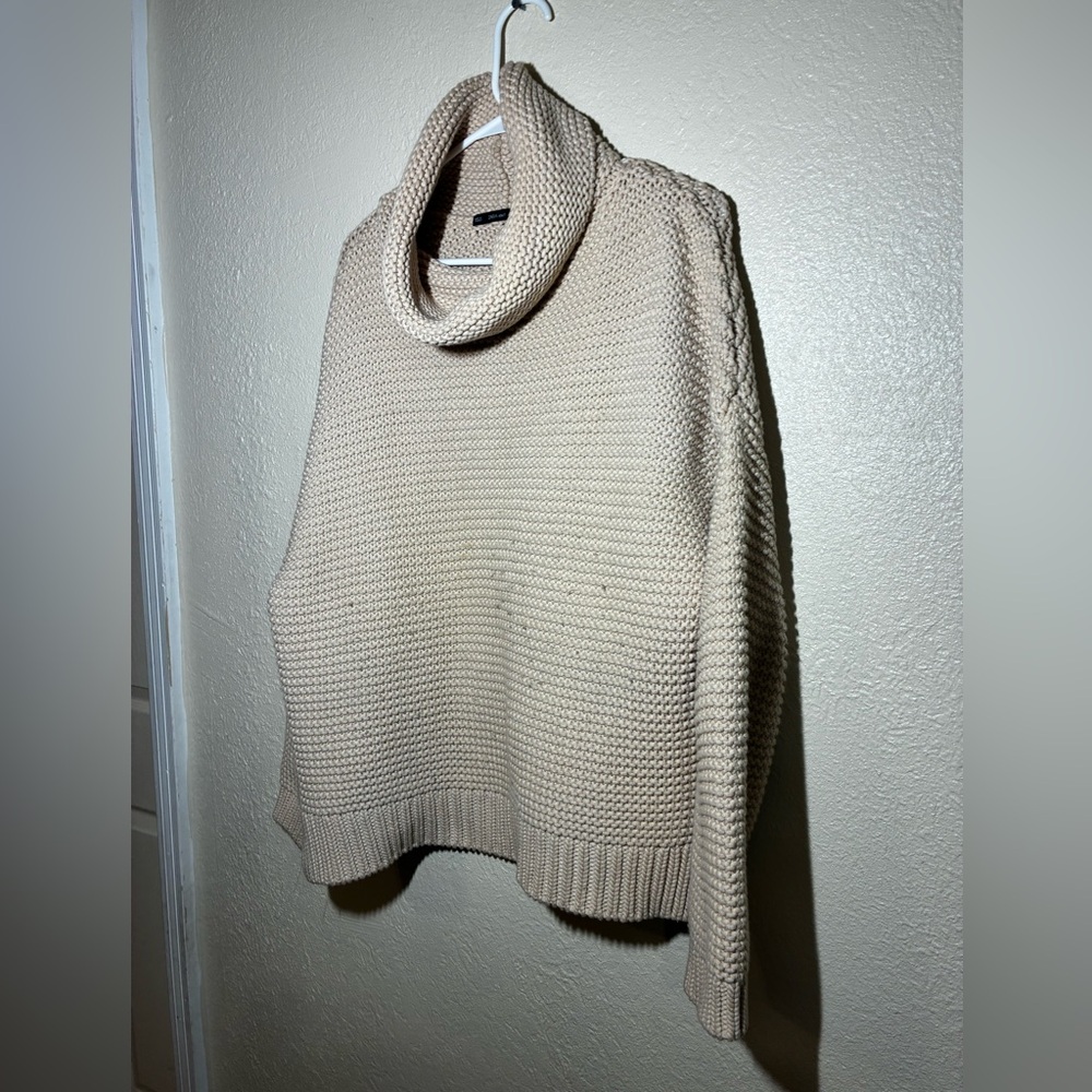 Zara Beige Cowl Neck Sweater - Picture 3 of 4